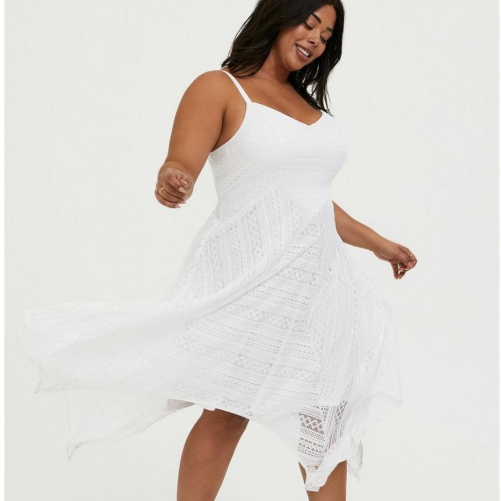 NWT Torrid Midi Lace Handkerchief Dress Size 1X